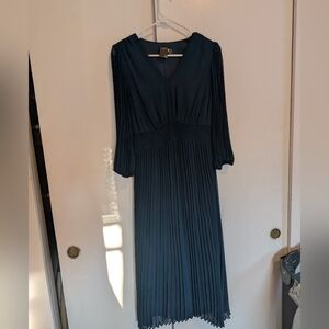 Taylor Deep Teal Blue Pleated Dress Size 6